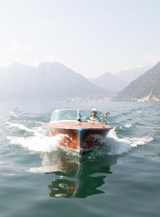 Riva Ariston Dorama luxury wooden boat sailing in Lake Como