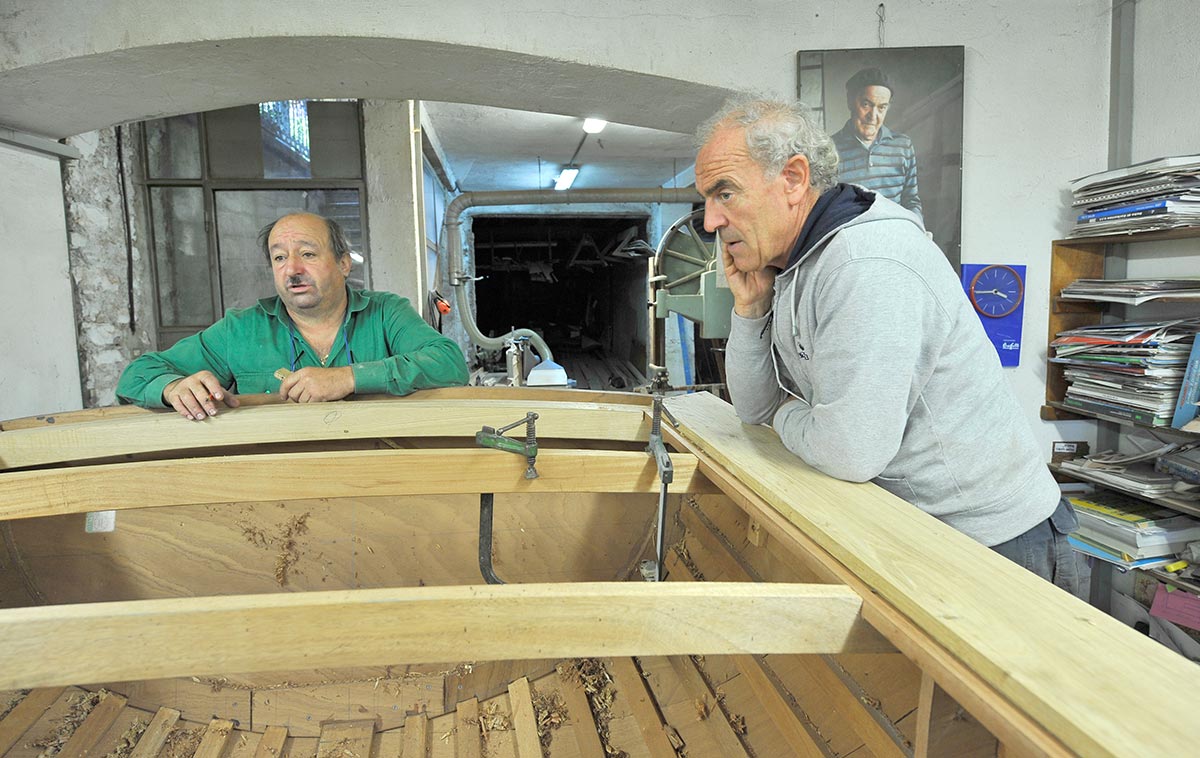 Erio Matteri in his shipyard in Lake Como