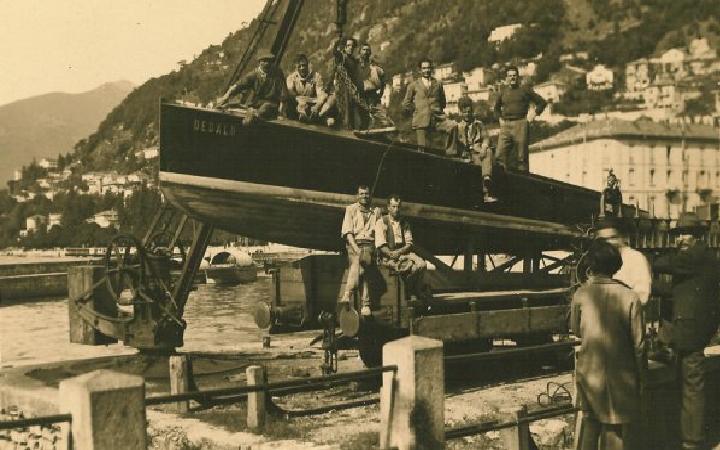 Erio Matteri shipyard in Lake Como archive photo
